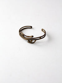 vintage brutalist brass cuff bracelet