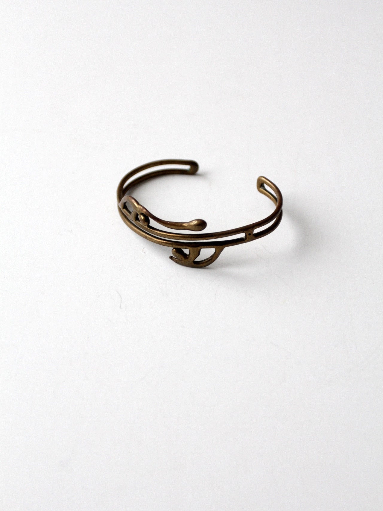 vintage brutalist brass cuff bracelet