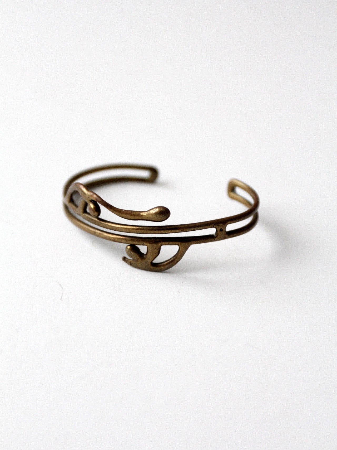 vintage brutalist brass cuff bracelet