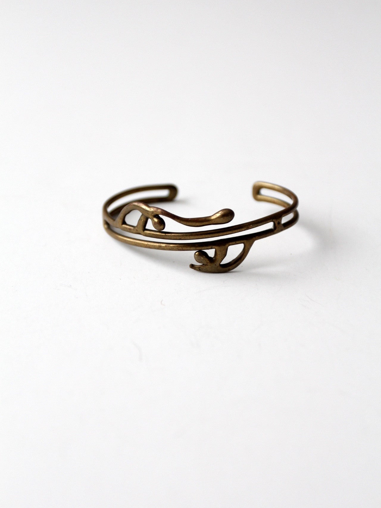 vintage brutalist brass cuff bracelet
