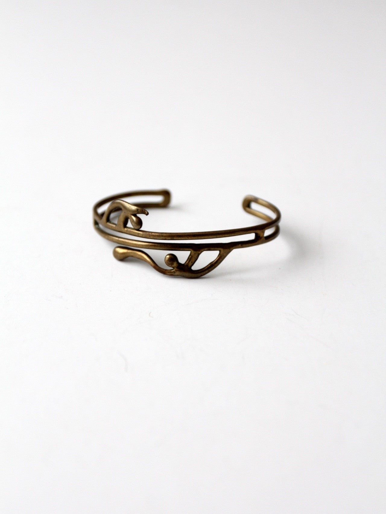 vintage brutalist brass cuff bracelet