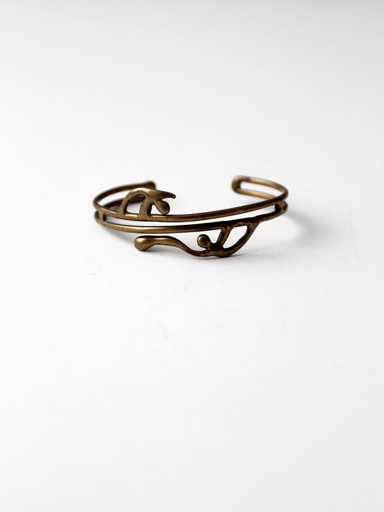 vintage brutalist brass cuff bracelet