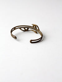 vintage brutalist brass cuff bracelet