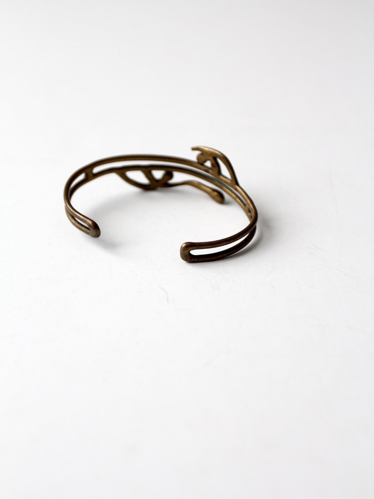 vintage brutalist brass cuff bracelet