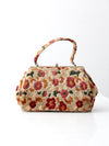 vintage 60's floral carpet bag