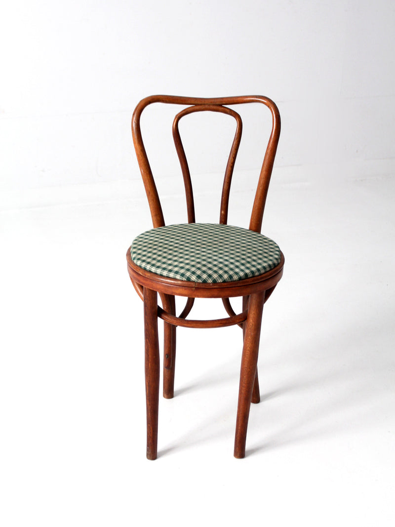 antique bentwood chair with upholstered seat