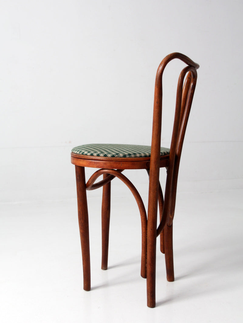 antique bentwood chair with upholstered seat