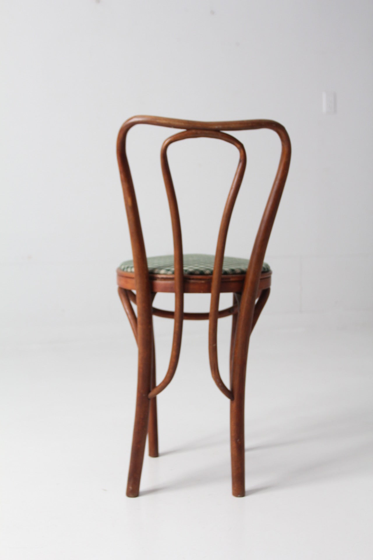 antique bentwood chair with upholstered seat