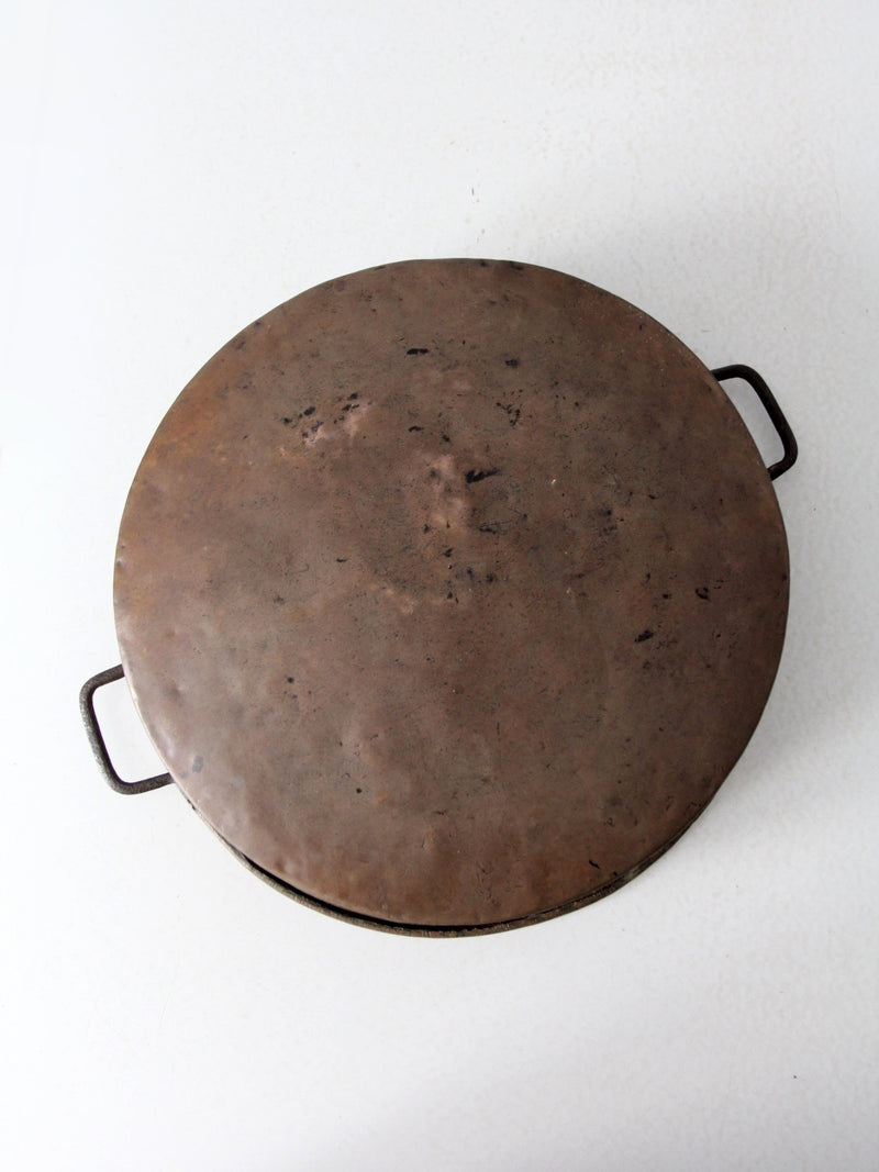 antique hammered copper pan