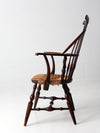 antique Windsor arm chair with rush seat