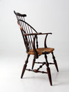 antique Windsor arm chair with rush seat