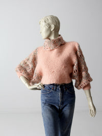vintage crop turtleneck sweater