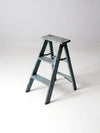 vintage wooden blue step ladder