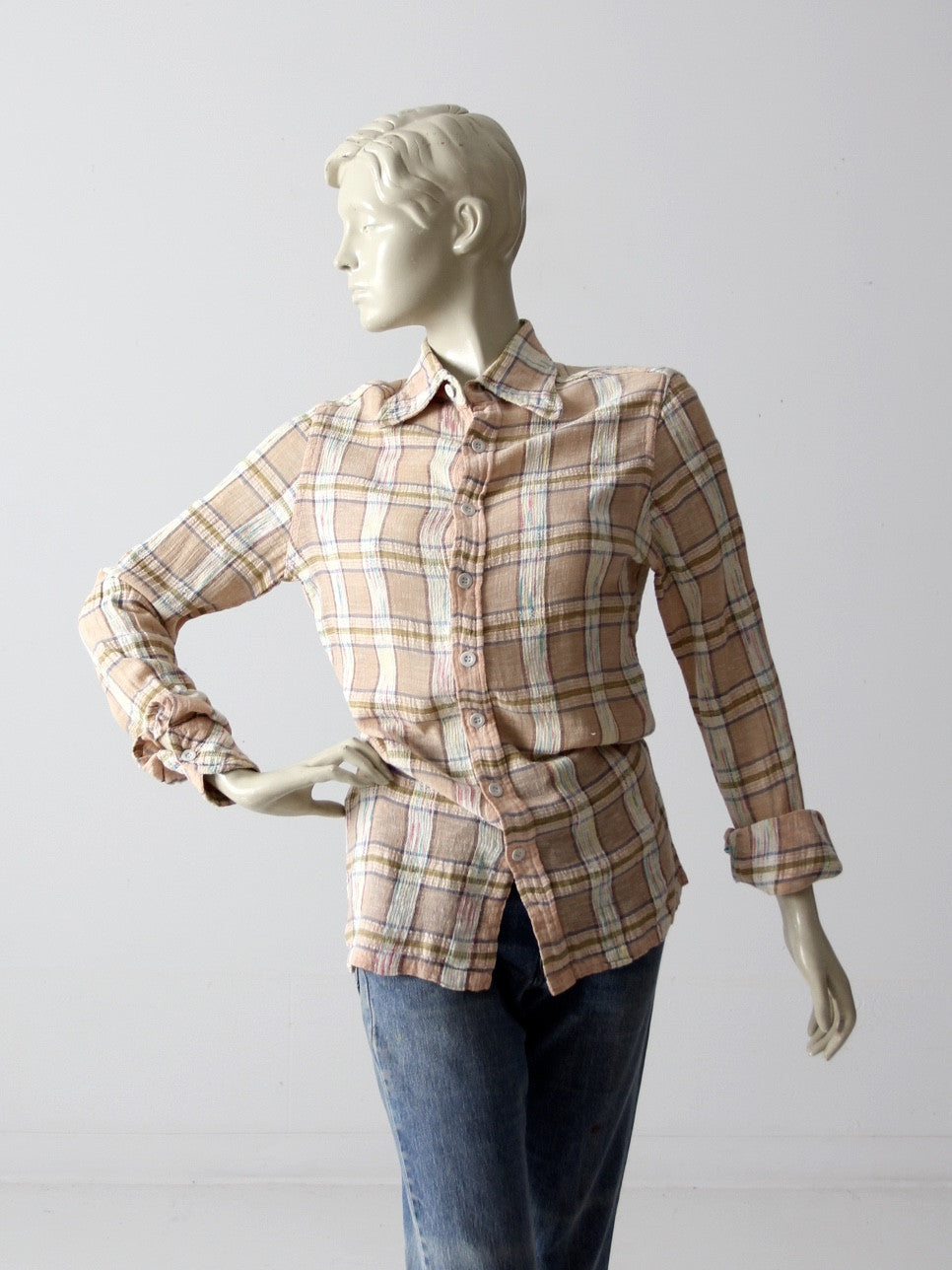 vintage 70s gauze cotton shirt