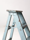 vintage wooden blue step ladder