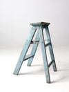 vintage wooden blue step ladder