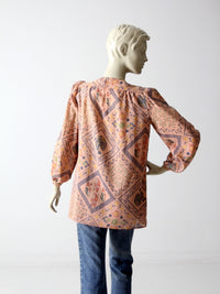 vintage 70s boho print blouse