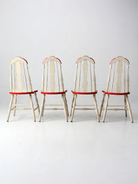 vintage painted Windsor dining chairs set 4