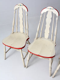 vintage painted Windsor dining chairs set 4