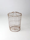 vintage industrial wire basket