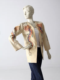 vintage 40s embroidered dragon wool tourist jacket