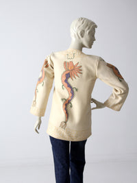 vintage 40s embroidered dragon wool tourist jacket