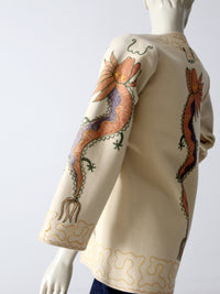 vintage 40s embroidered dragon wool tourist jacket