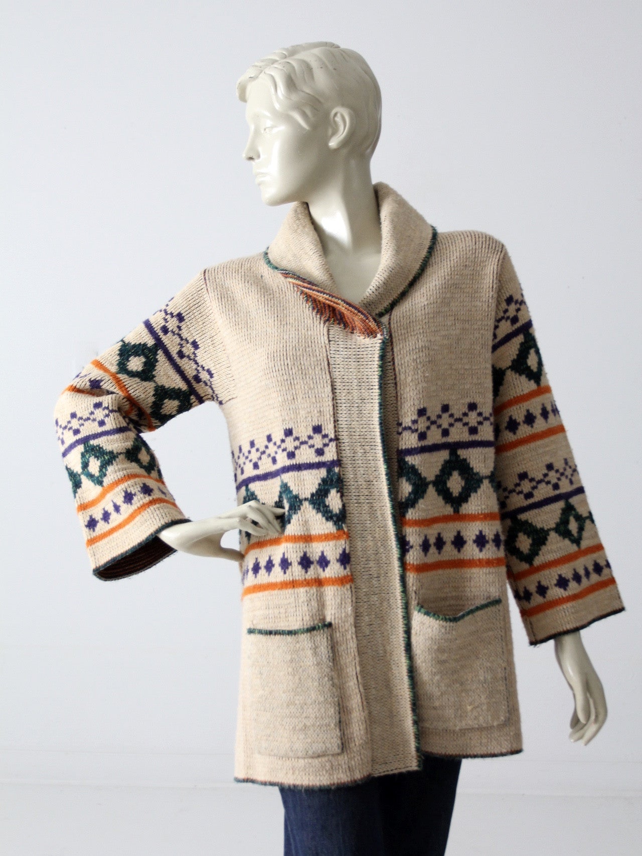 slogan pindas Lionel Green Street vintage 70s hippie wrap sweater – 86 Vintage