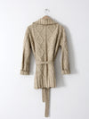 vintage 70s cable knit wrap cardigan