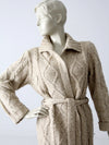 vintage 70s cable knit wrap cardigan
