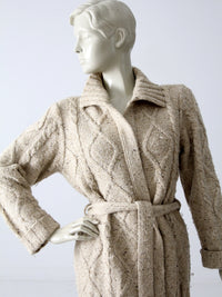 vintage 70s cable knit wrap cardigan