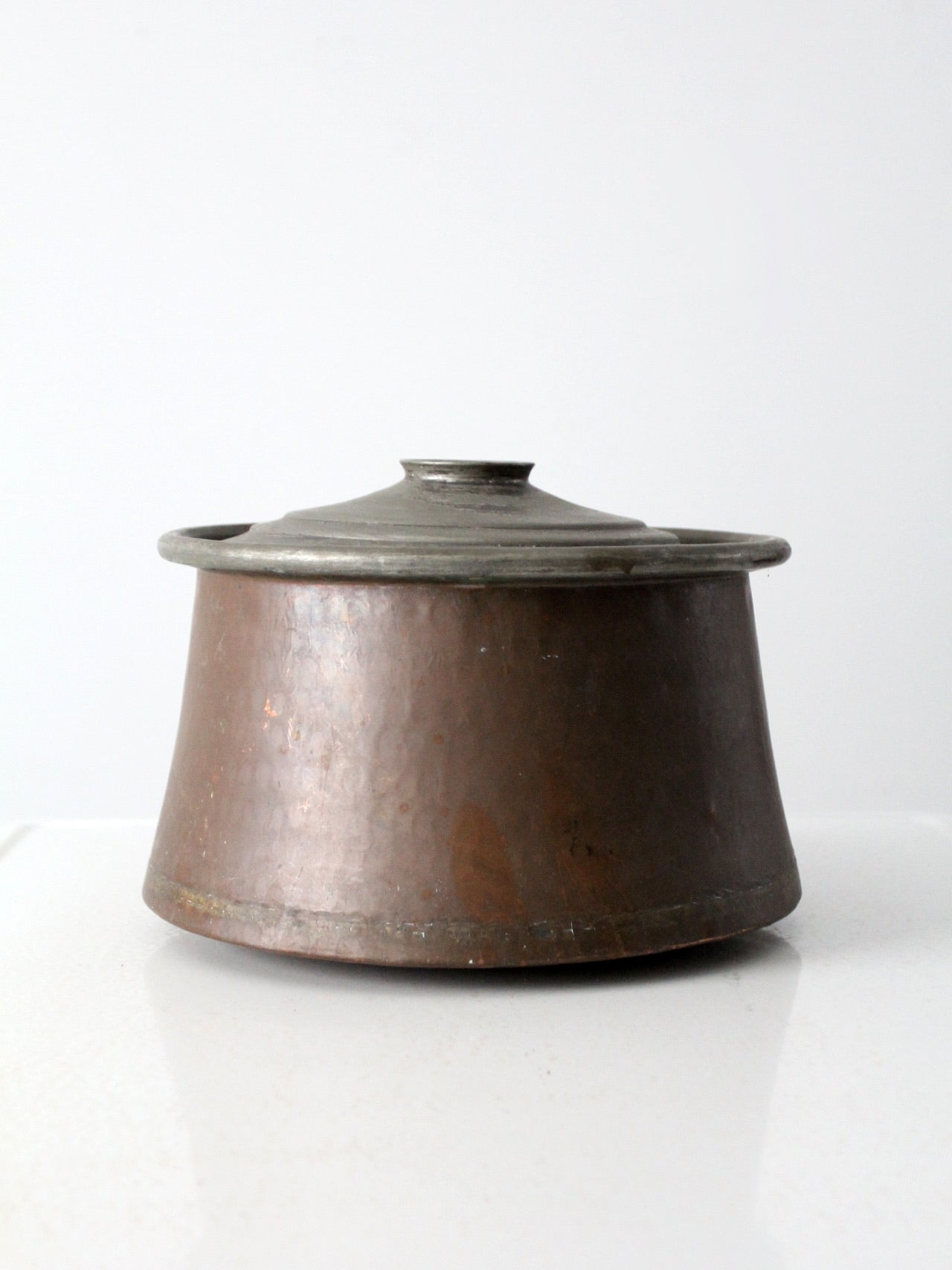 Rounded Copper Saucepan with Lid