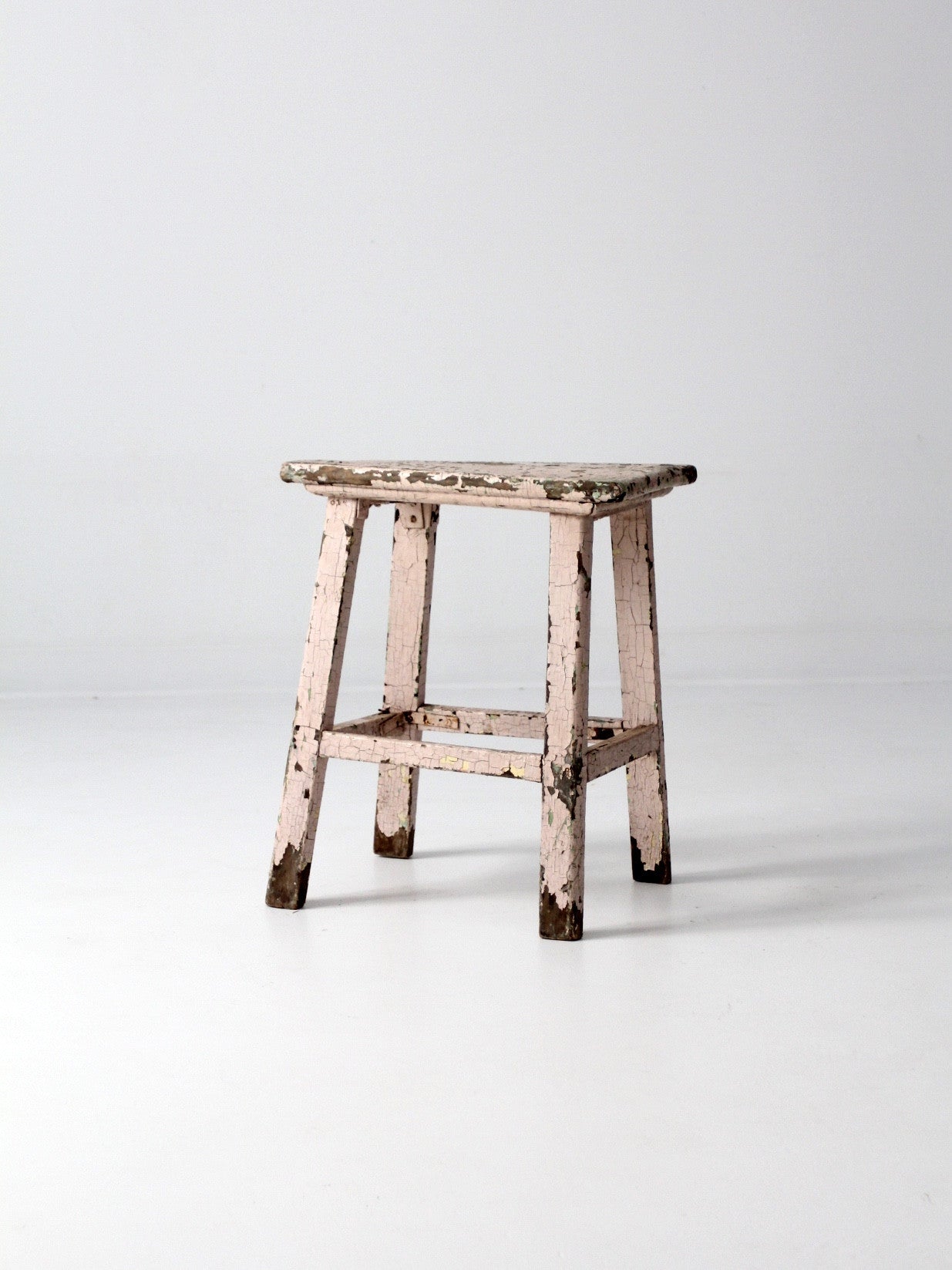 antique pink primitive stool