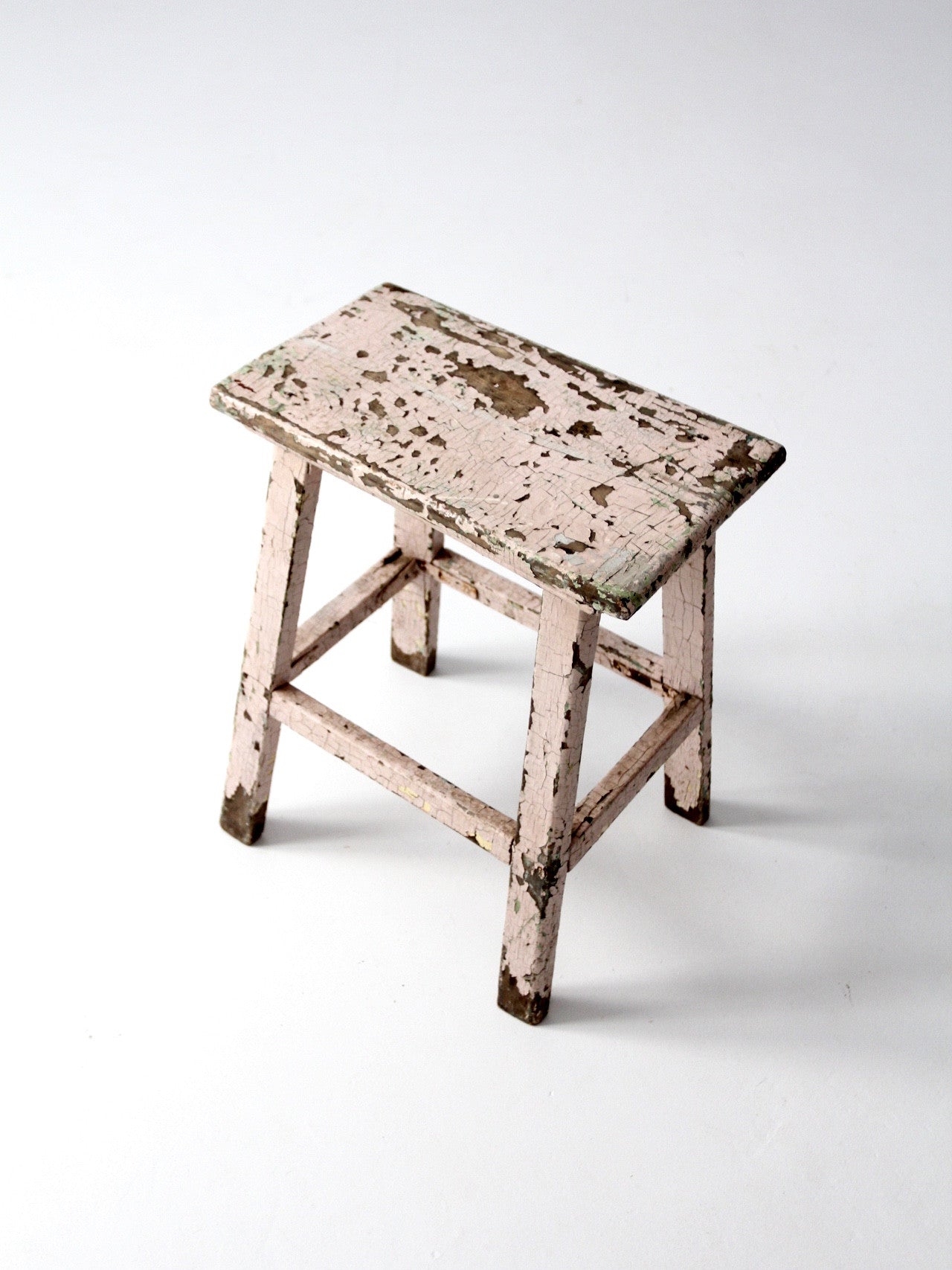 antique pink primitive stool