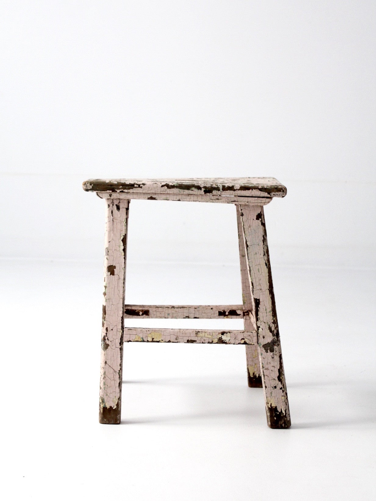 antique pink primitive stool