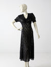 vintage 70s black lace maxi dress