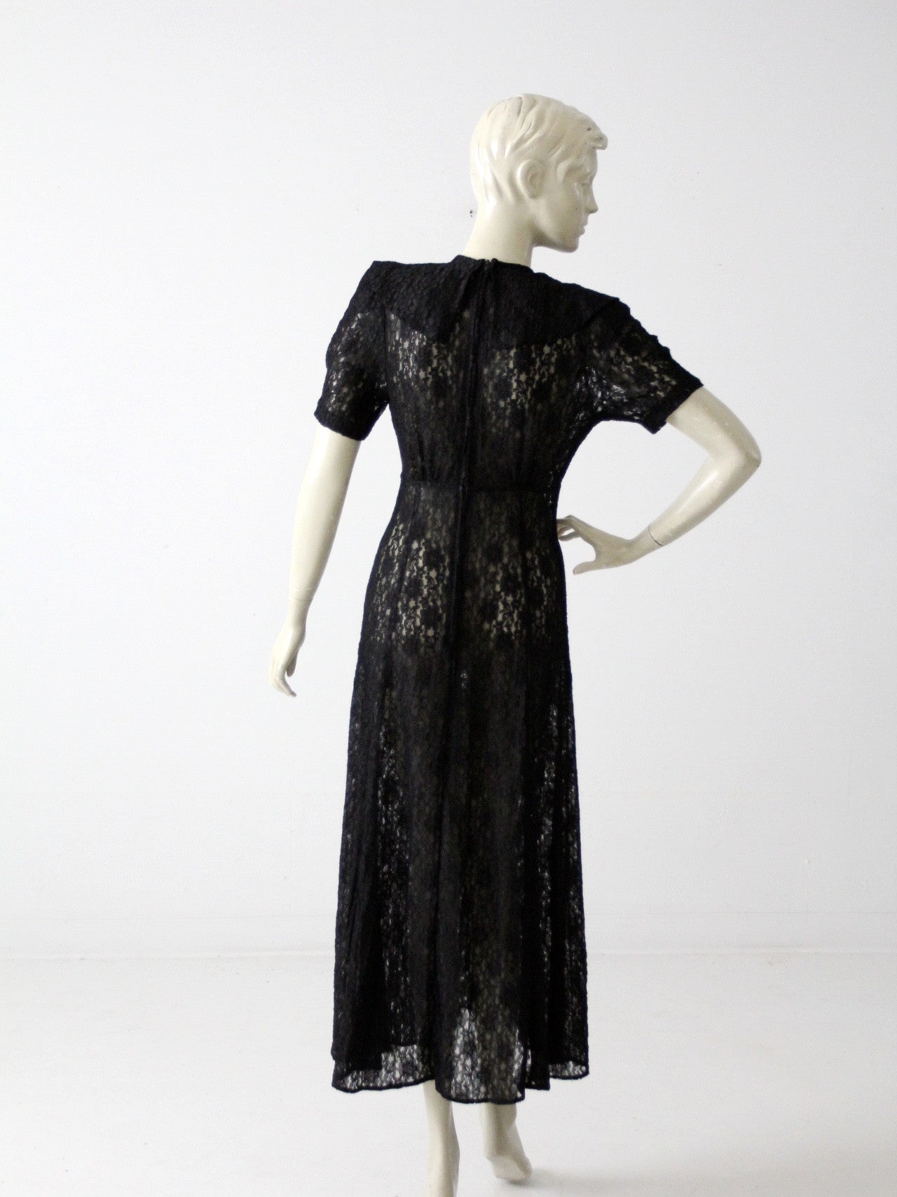 vintage 70s Black lace maxi dress vintage 70s Black lace maxi dress