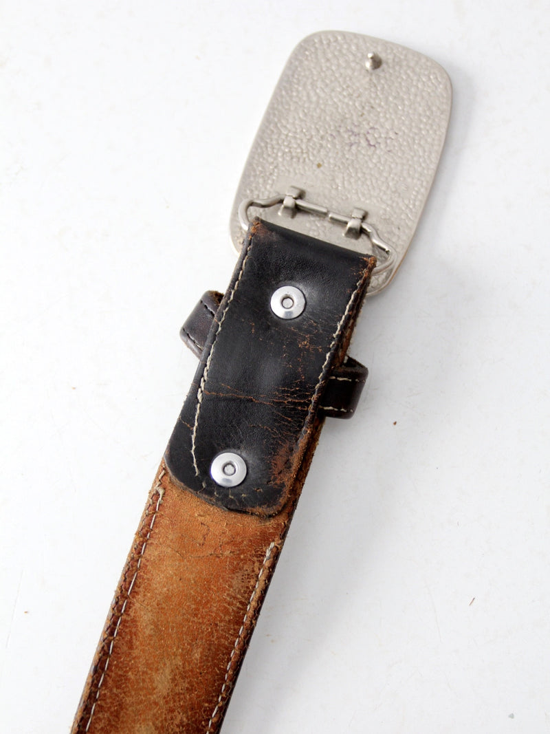 vintage western belt with cowboy buckle