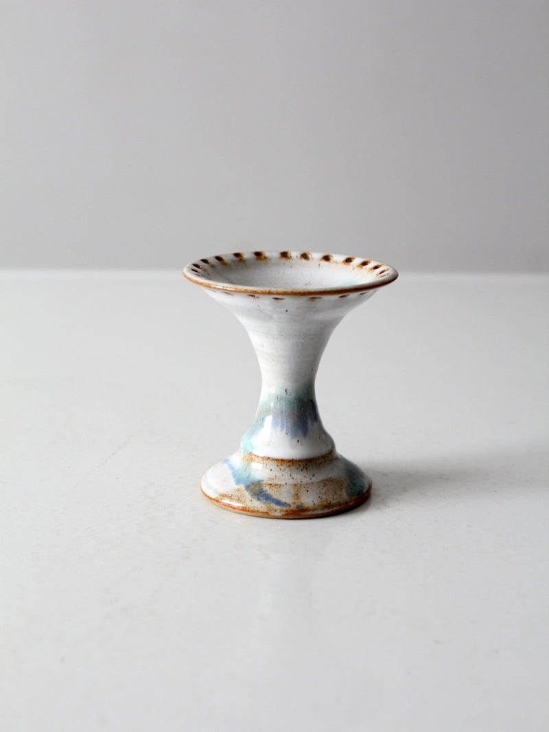 vintage studio pottery pedestal dish