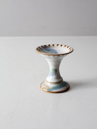 vintage studio pottery pedestal dish