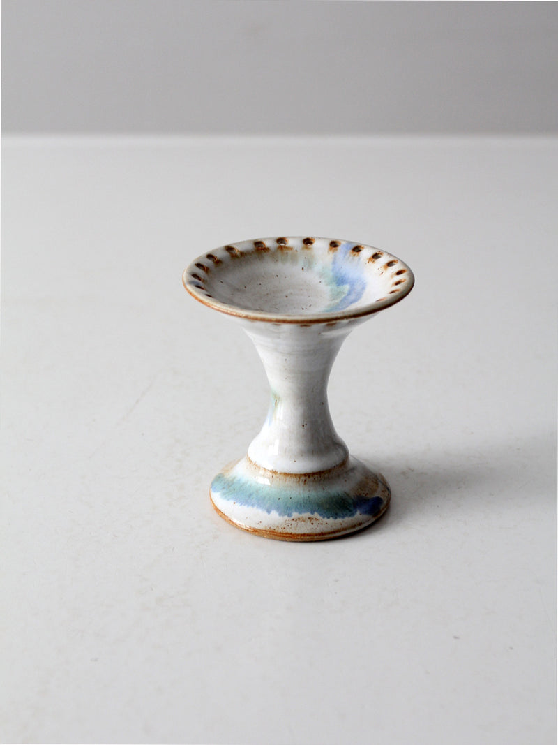 vintage studio pottery pedestal dish