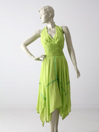 vintage 70s gauze halter dress