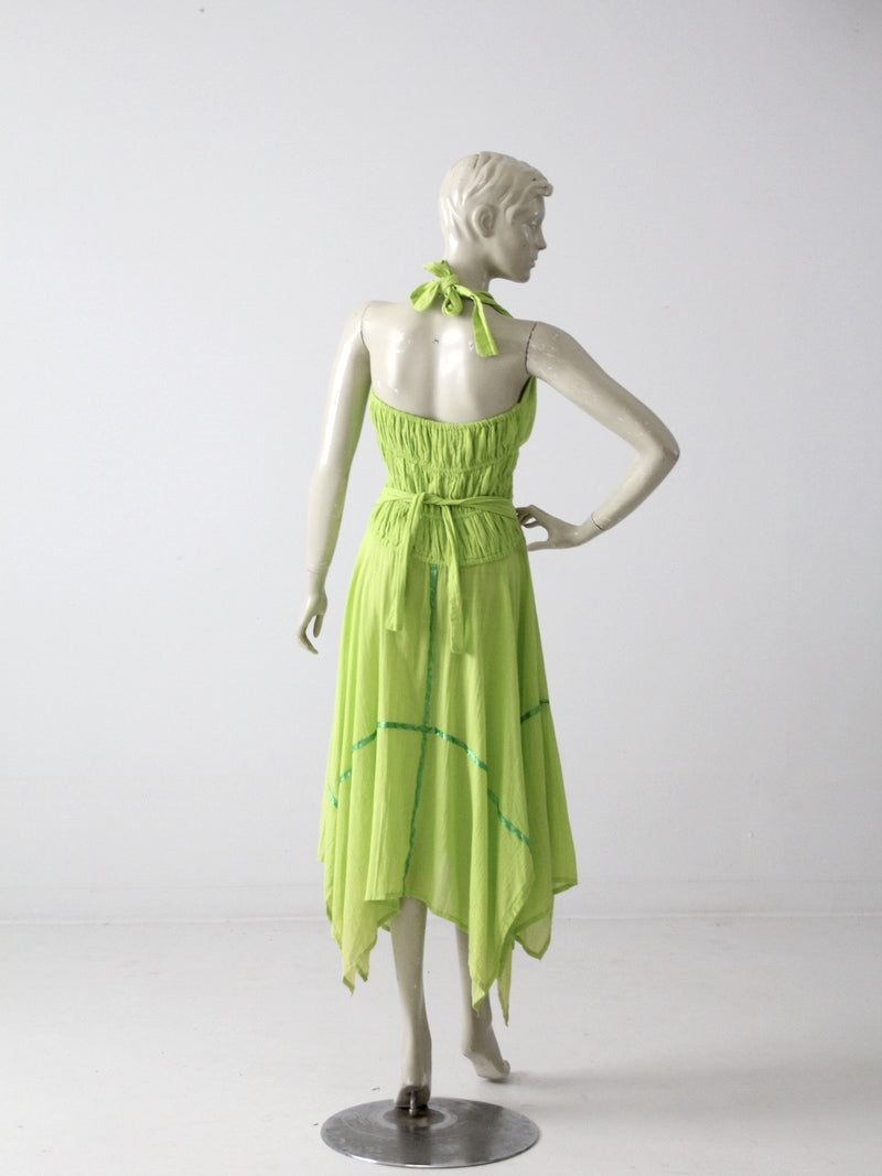 vintage 70s gauze halter dress