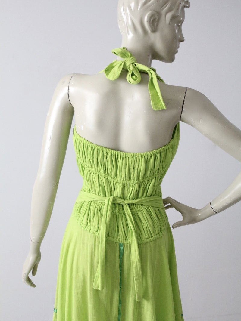 vintage 70s gauze halter dress