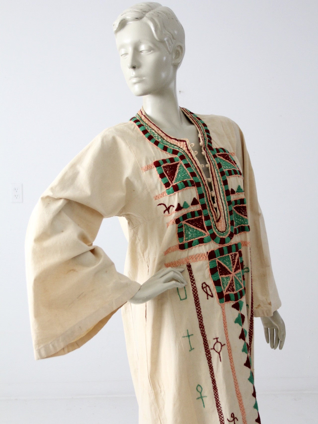 vintage kurta, long embroidered tunic dress vintage kurta, long embroidered tunic dress