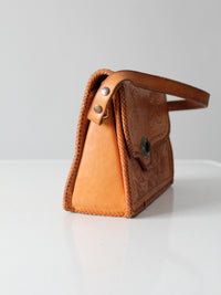 vintage southwestern tooled leather bag