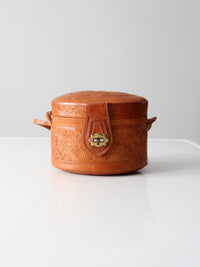 vintage 50s tooled leather handbag