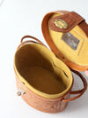 vintage 50s tooled leather handbag