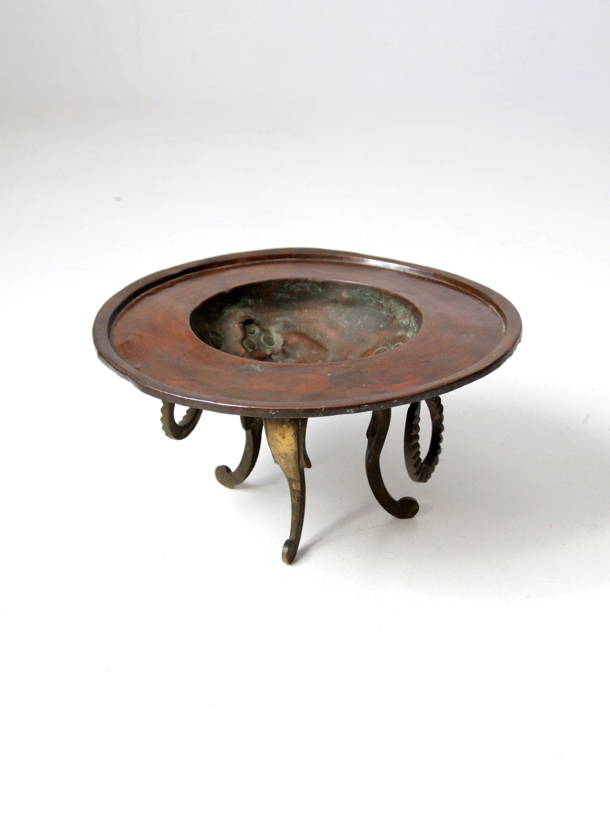 antique copper and brass brazier