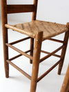 antique splint weave chair pair